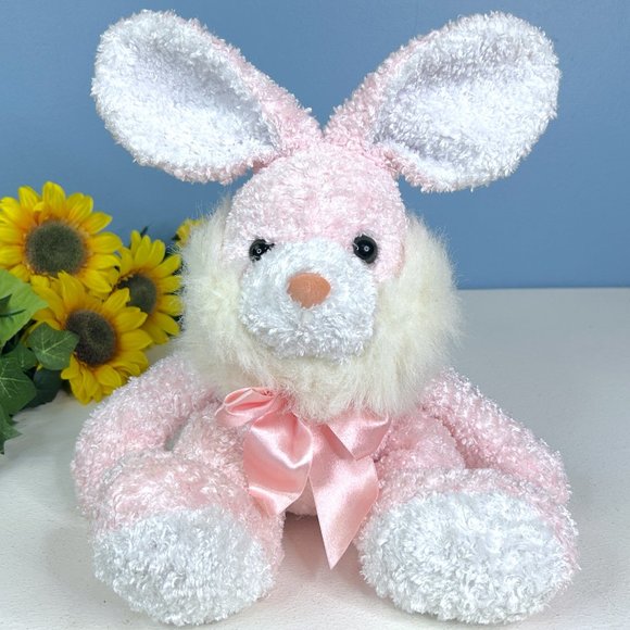 RARE Vintage‎ Quality Products Pink Bunny Rabbit 12" Plush Stuffed Animal Toy - Picture 1 of 5